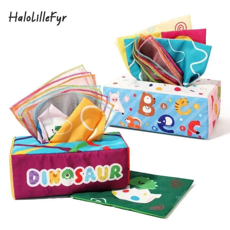  Cartoon Tissue Box Plush Crinkle Sensory Toy For Infants And Toddlers Zero To Three Non Toxic -  ToylandEU™