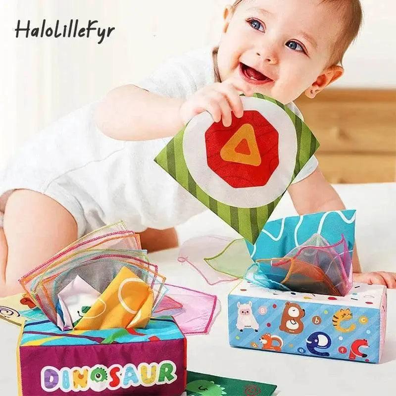  Cartoon Tissue Box Plush Crinkle Sensory Toy For Infants And Toddlers Zero To Three Non Toxic -  ToylandEU™