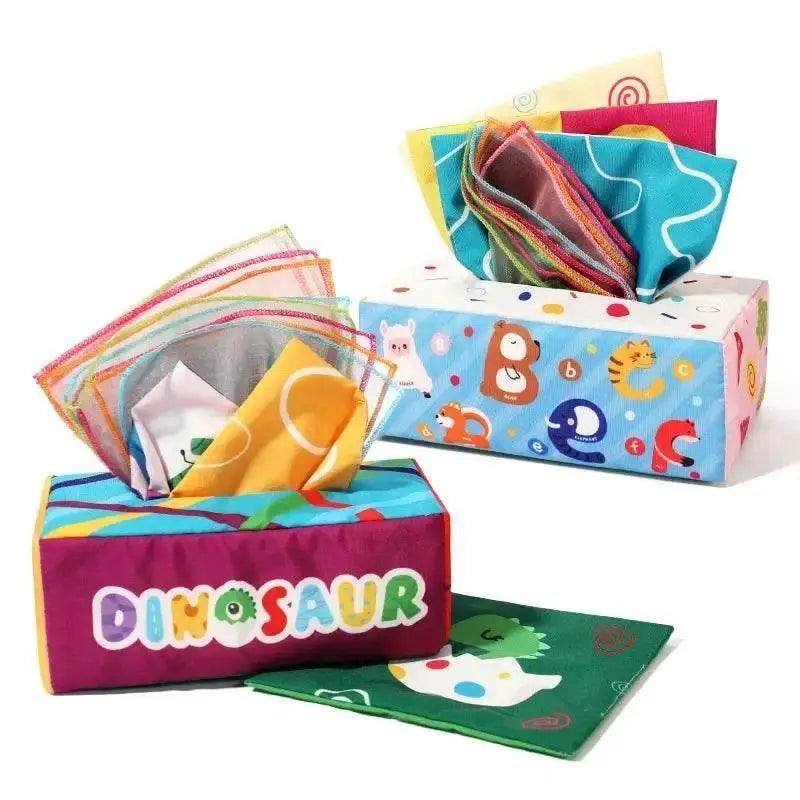  Cartoon Tissue Box Plush Crinkle Sensory Toy For Infants And Toddlers Zero To Three Non Toxic -  ToylandEU™
