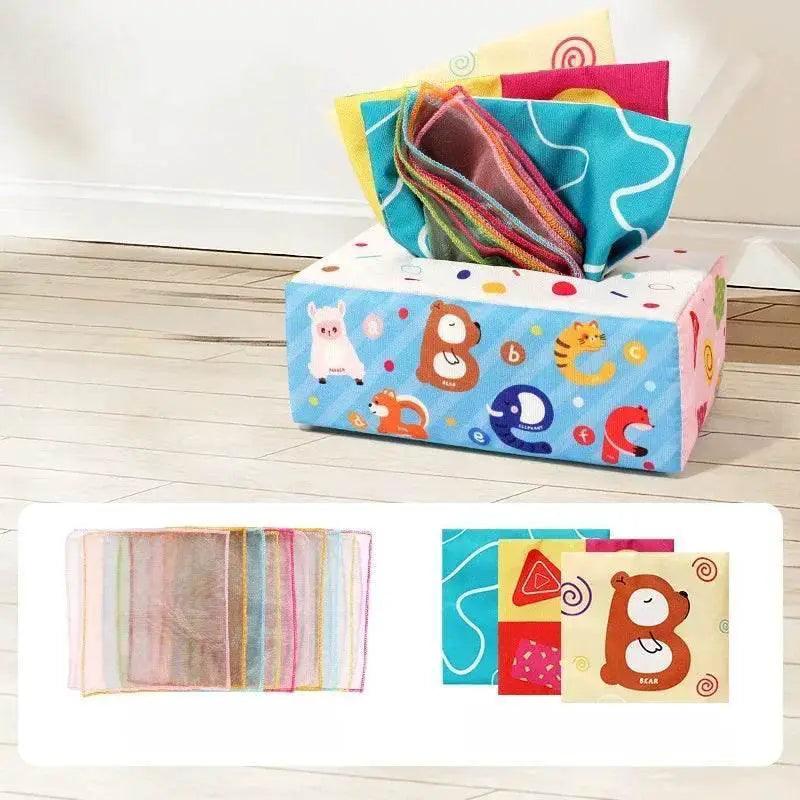  Cartoon Tissue Box Plush Crinkle Sensory Toy For Infants And Toddlers Zero To Three Non Toxic -  ToylandEU™