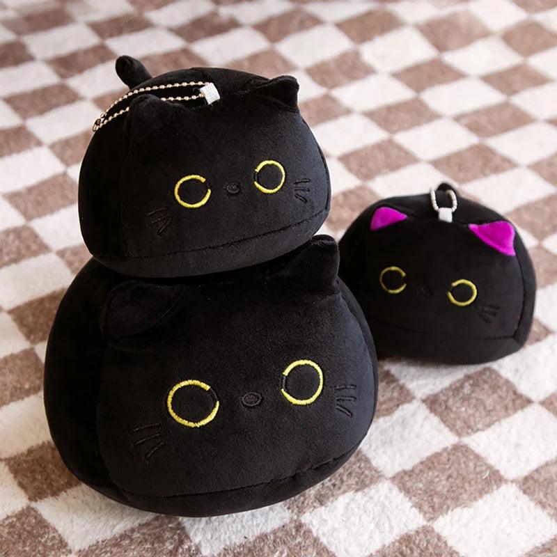 Plush Cat Pillow | Big Size | Black Round Cat Bed Cushion | 9cm-70cm