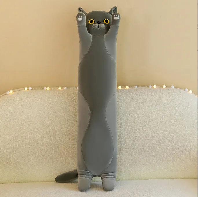 Plush Cat Pillow | Long Sleepy Shape | Toylandeu™