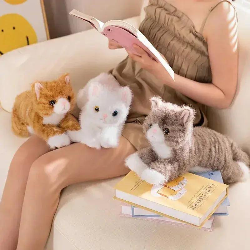  Plush Cat Toy Realistic Soft Five Color Kitten Gift -  ToylandEU™
