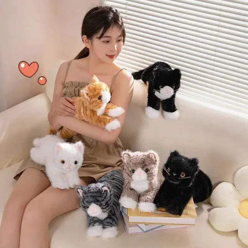  Plush Cat Toy Realistic Soft Five Color Kitten Gift -  ToylandEU™