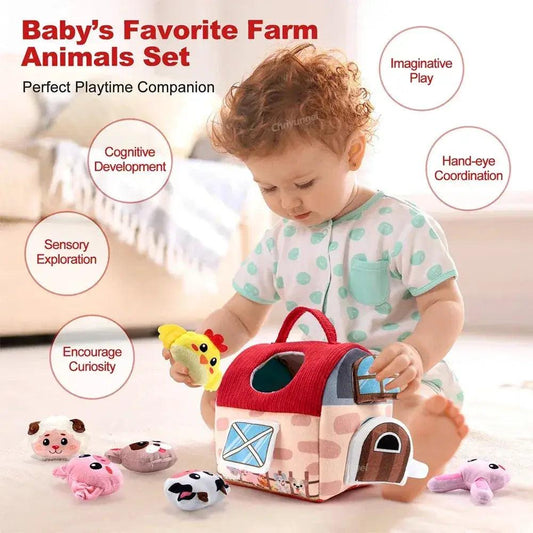  Plush Farm Animals Set Montessori Baby Toy Portable -  ToylandEU™