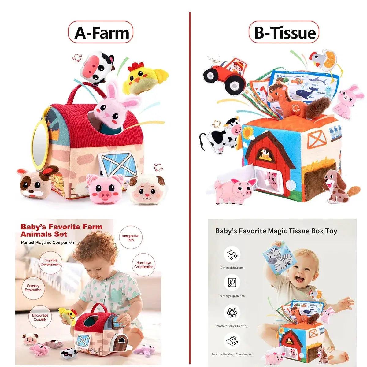  Plush Farm Animals Set Montessori Baby Toy Portable -  ToylandEU™