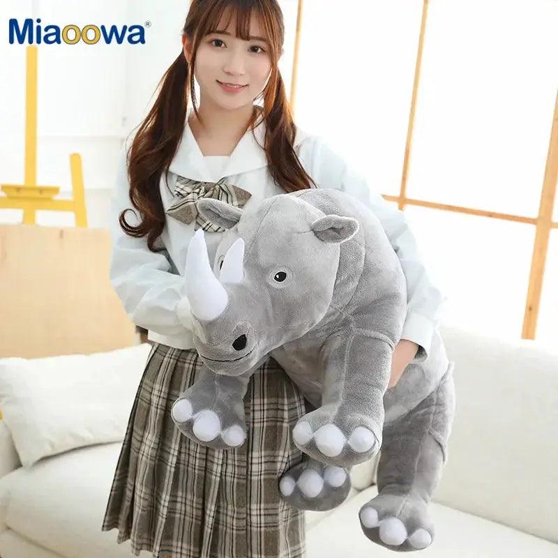  Giant Plush Rhinoceros Toy With Lifelike Comfort Pillow -  ToylandEU™