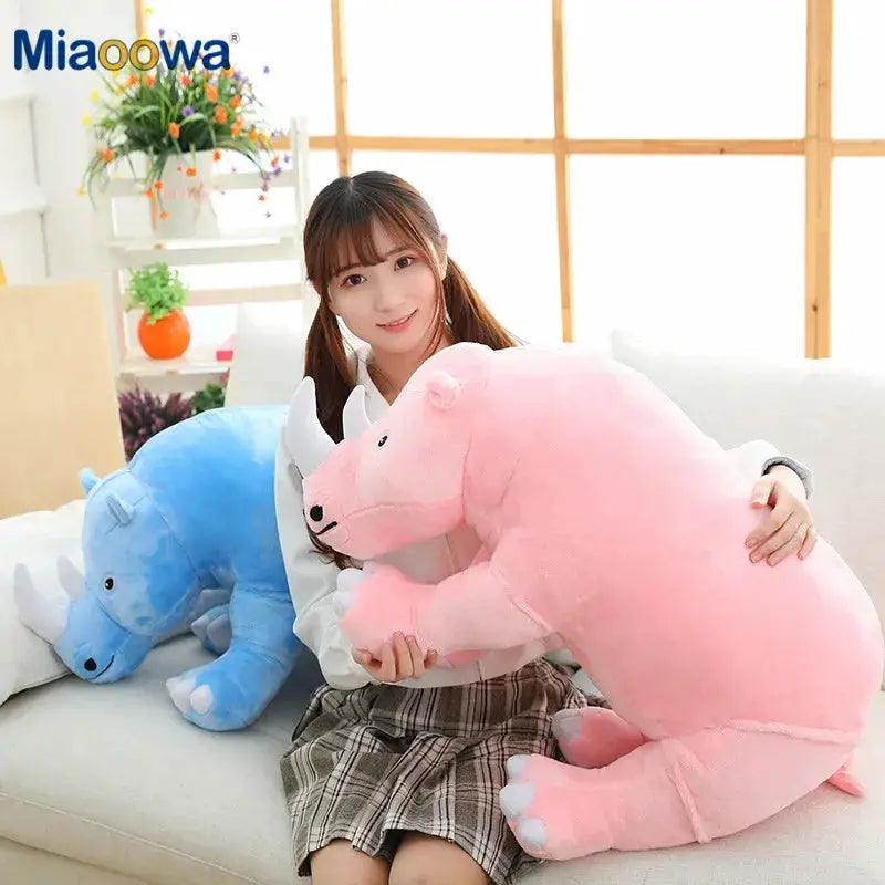  Giant Plush Rhinoceros Toy With Lifelike Comfort Pillow -  ToylandEU™