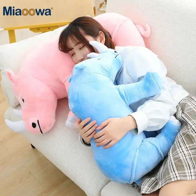  Giant Plush Rhinoceros Toy With Lifelike Comfort Pillow -  ToylandEU™