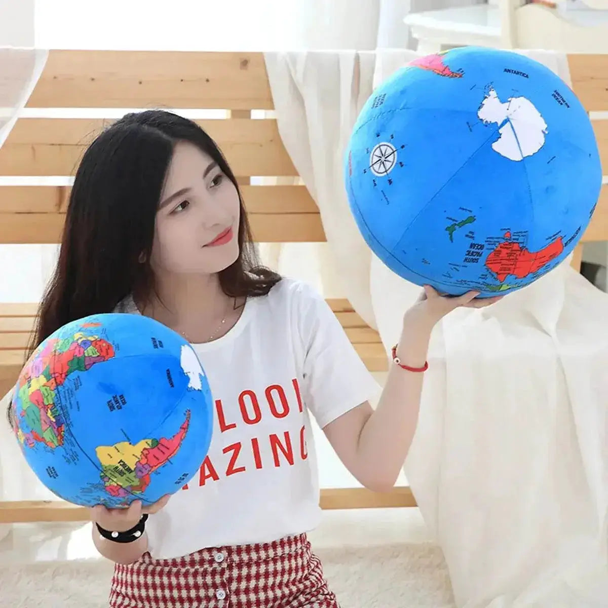 Plush Globe Toy 25 To 32cm Terrestrial Kawaii Gift For Kids - ToylandEU