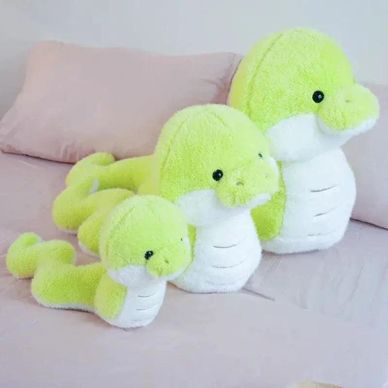  Plush Snake Toy Cute Green For Kids Soft Coiled Friend -  ToylandEU™