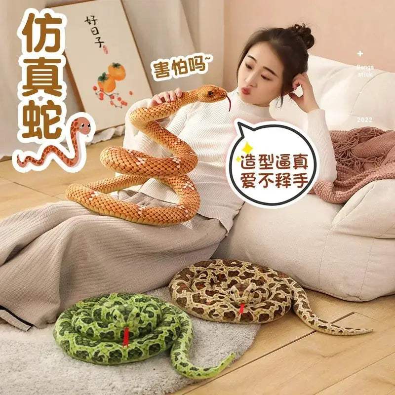 Plush Snake Toy Python Realistic Fake Snake Gift For Kids - ToylandEU