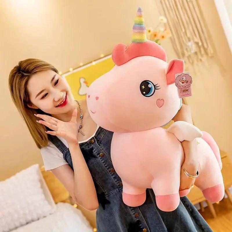  Cartoon Anime Plush Toy Cute Unicorn Pink Embroidery Pony Pillow for Room Decoration Girl Birthday Gift -  ToylandEU™