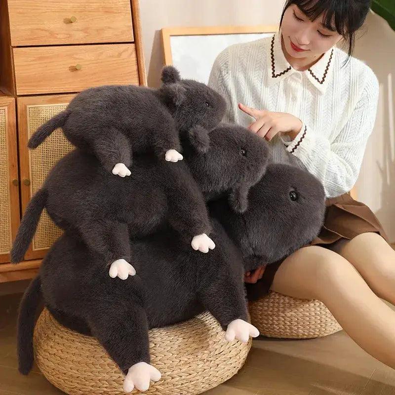  Large Black Mouse Plush Toy With Pillow Comfort Decor -  ToylandEU™