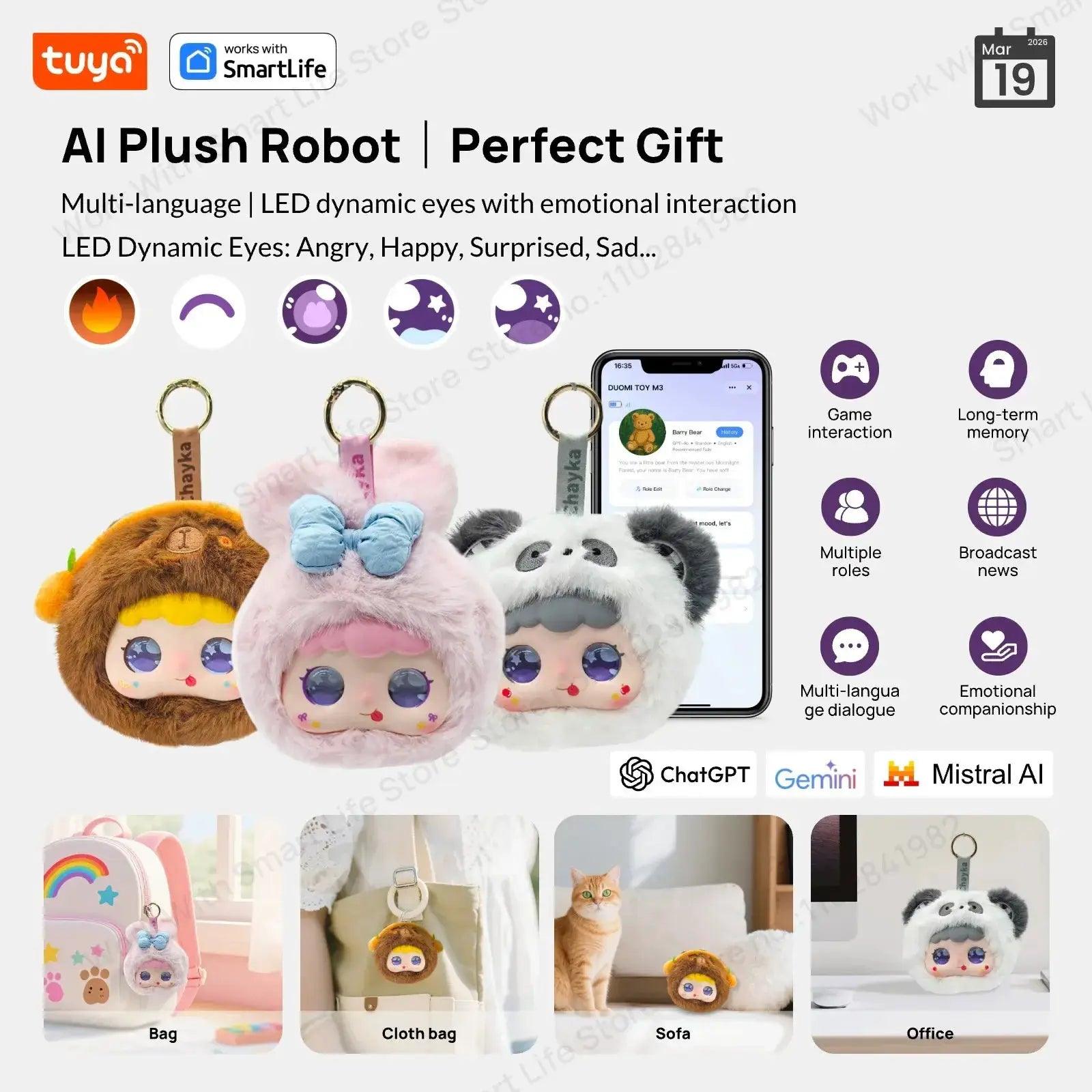  Tuya AI Plush Robot With LED Eyes And Voice Control -  ToylandEU™