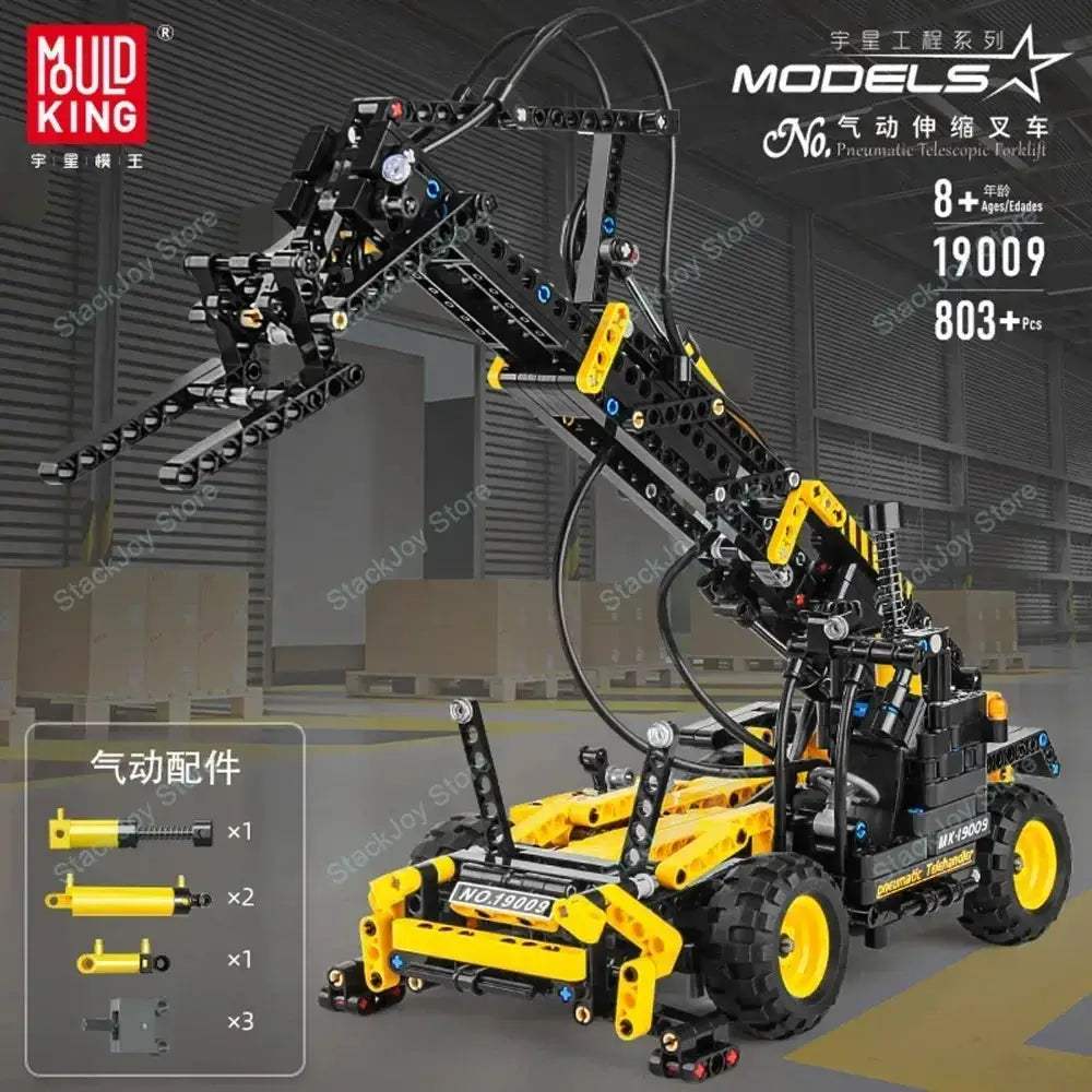Pneumatic Forklift Building Set For Adults With Telescopic Arm - ToylandEU