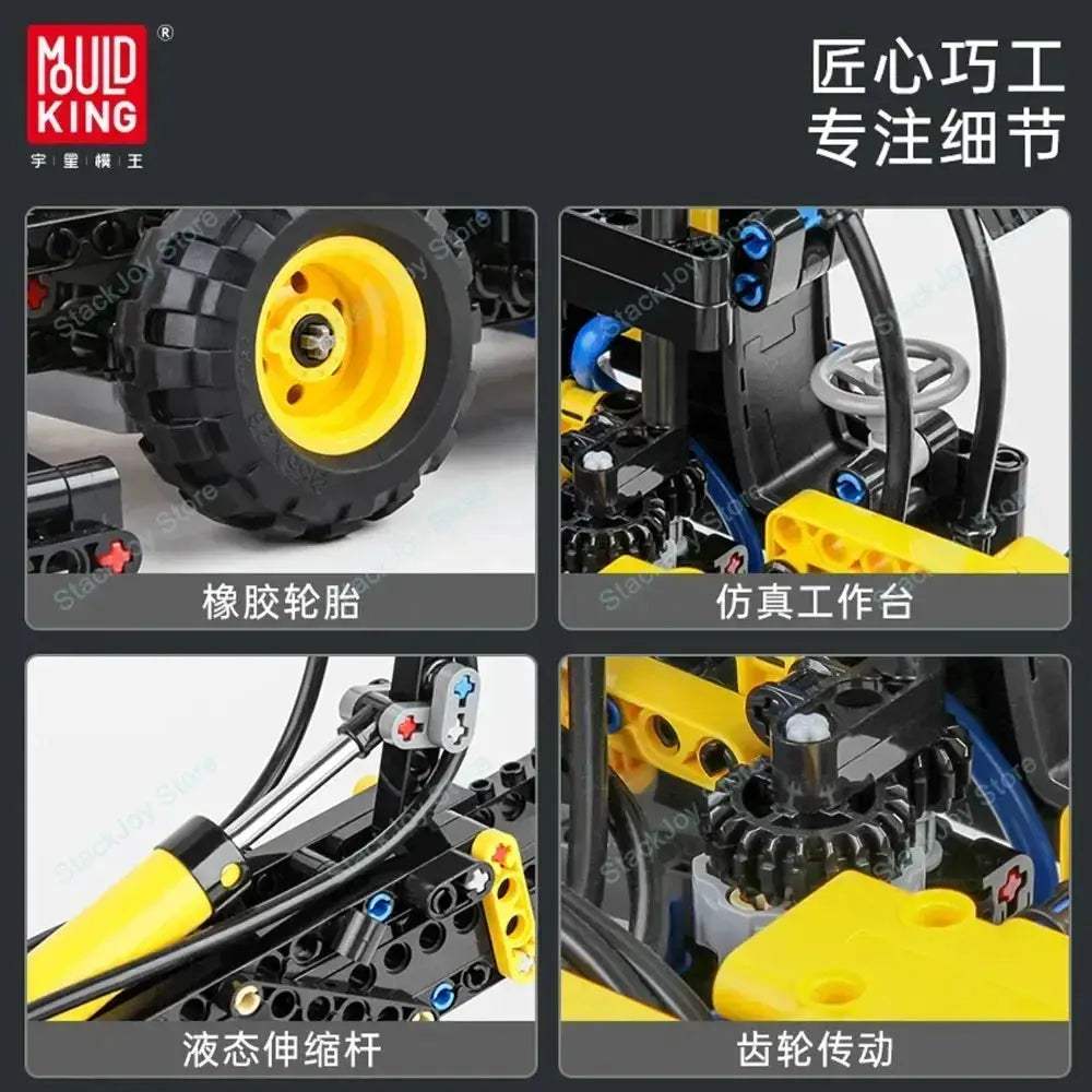 Pneumatic Forklift Building Set For Adults With Telescopic Arm - ToylandEU