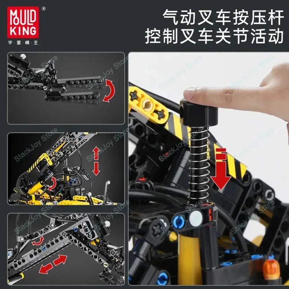 Pneumatic Forklift Building Set For Adults With Telescopic Arm - ToylandEU