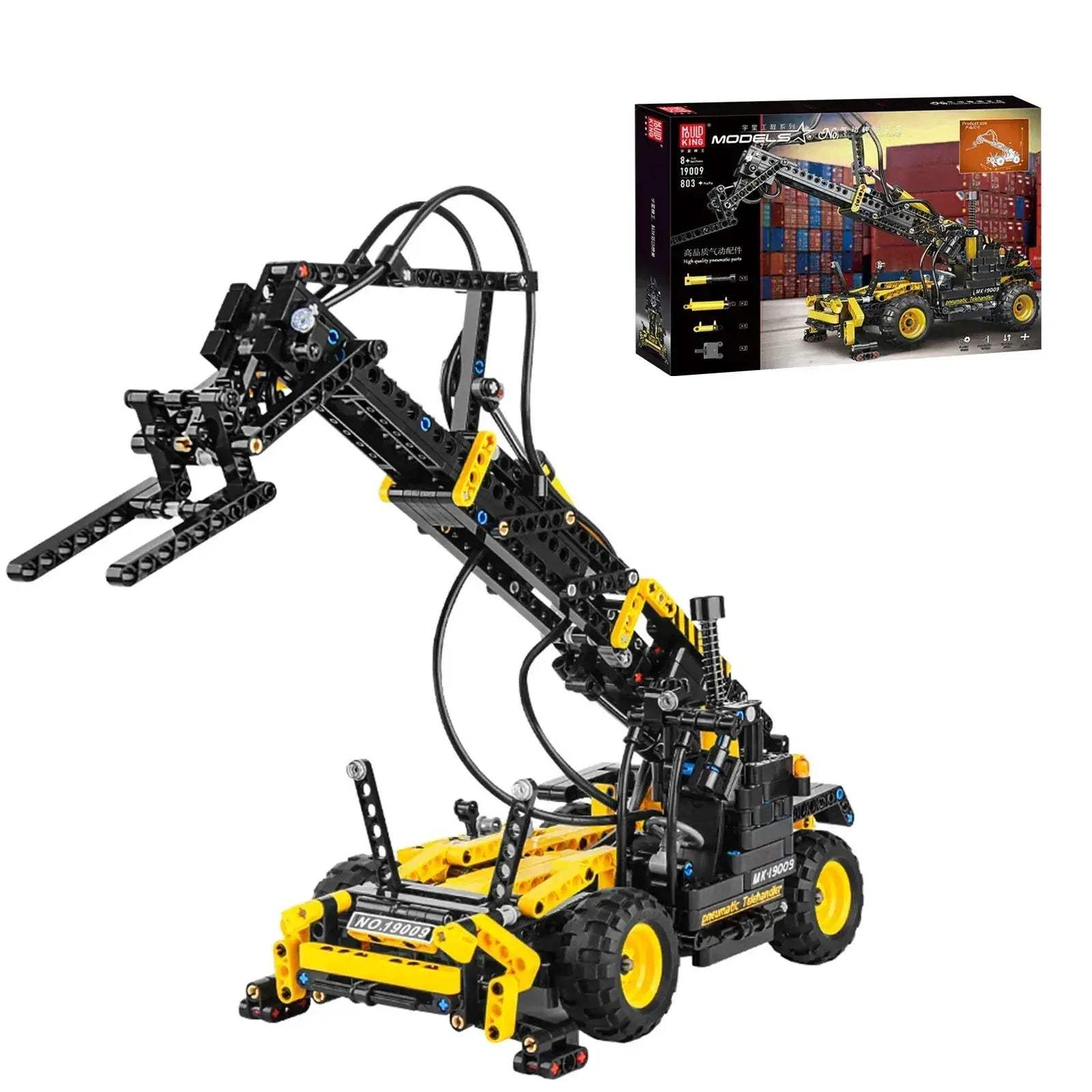 Pneumatic Forklift Building Set For Adults With Telescopic Arm - ToylandEU