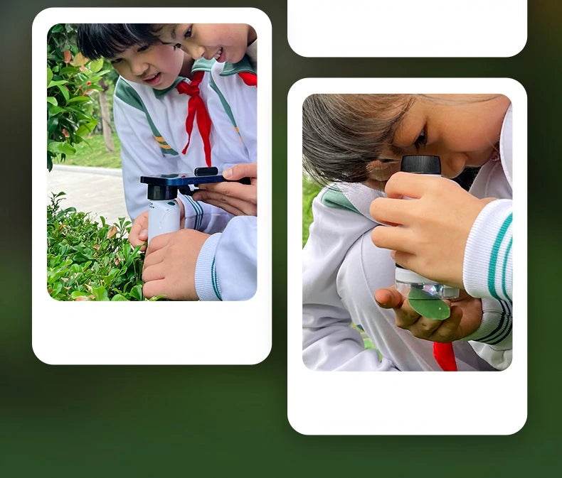 Pocket Microscope Kids Science Toy Kit 60-120x Mini Handheld Microscope with LED Light - ToylandEU