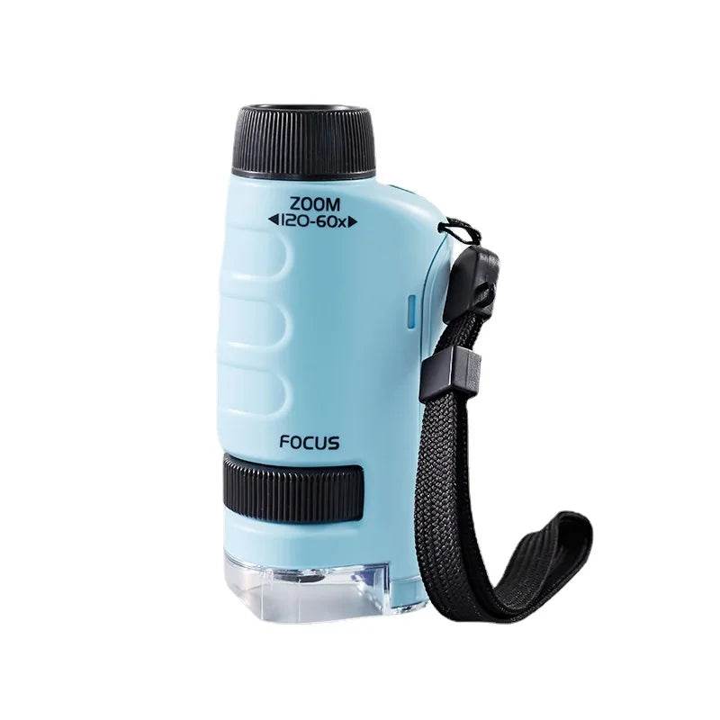 Pocket Microscope Kids Science Toy Kit 60-120x Mini Handheld Microscope with LED Light - ToylandEU