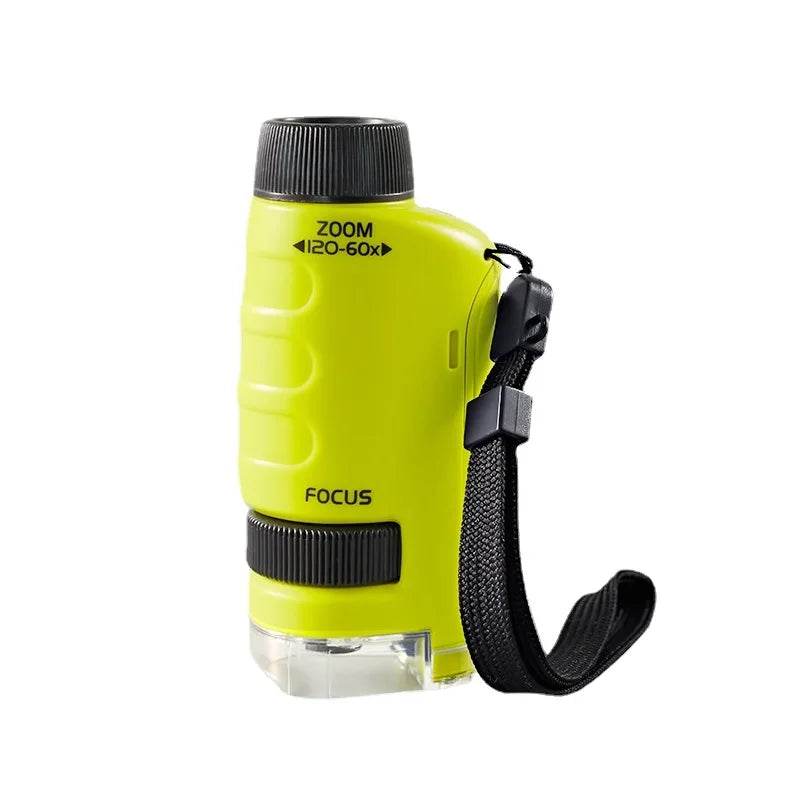 Pocket Microscope Kids Science Toy Kit 60-120x Mini Handheld Microscope with LED Light - ToylandEU