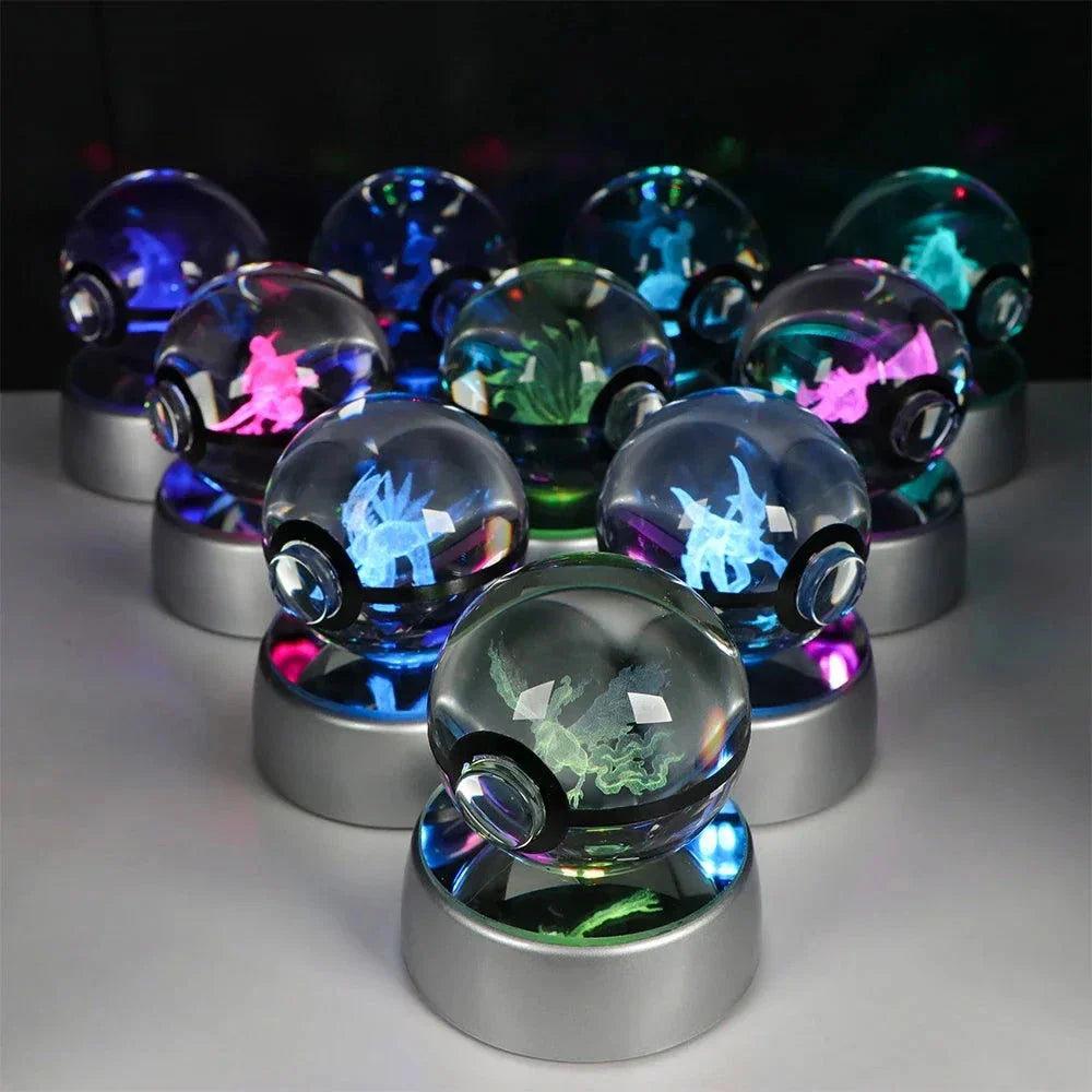 Pokeball 3D Crystal Ball Laser Engraved LED Night Light