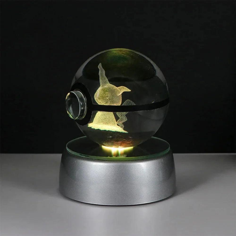 Pokeball 3D Crystal Ball Laser Engraved LED Night Light