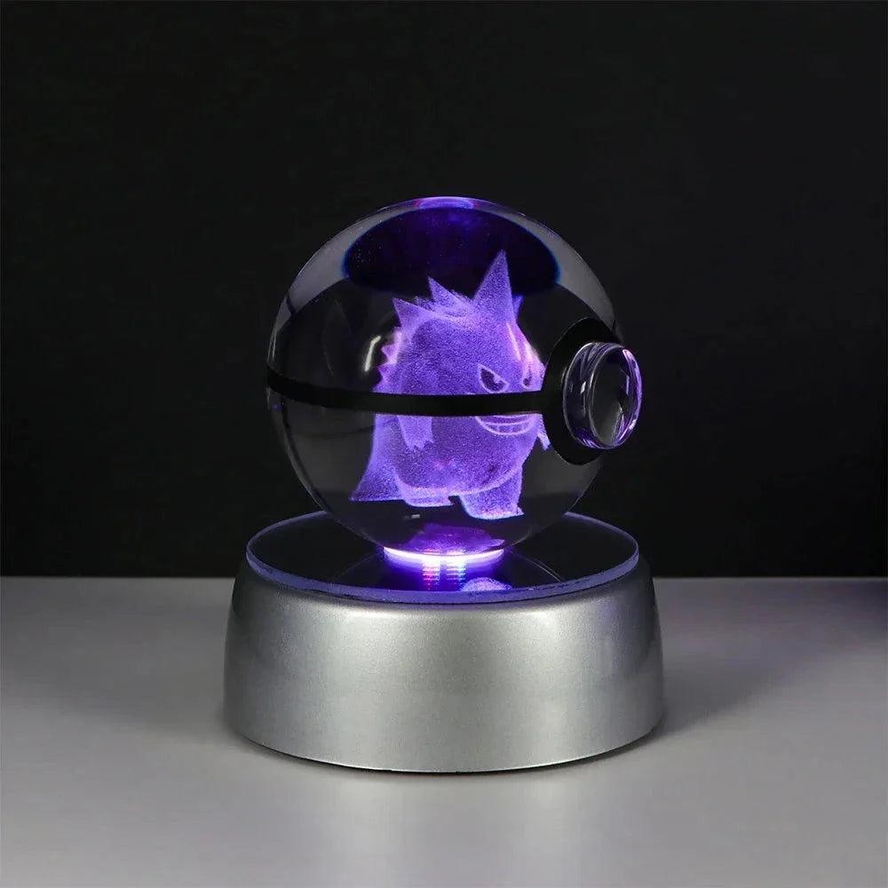 Pokeball 3D Crystal Ball Laser Engraved LED Night Light