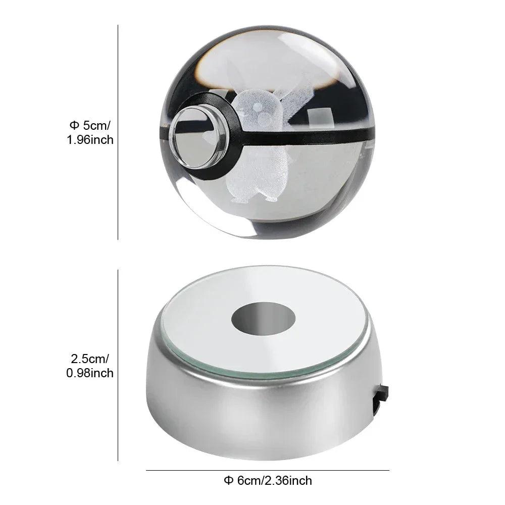 Pokeball 3D Crystal Ball Laser Engraved LED Night Light