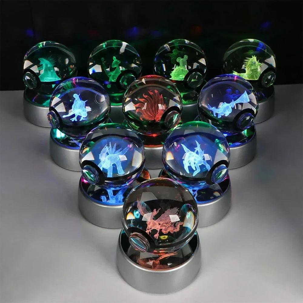 Pokeball 3D Crystal Ball Laser Engraved LED Night Light