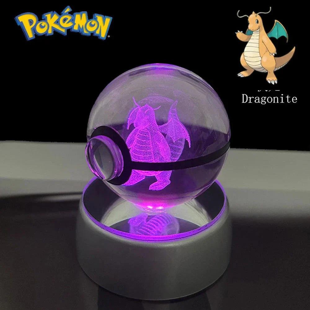 Pokeball 3D Crystal Ball Laser Engraved LED Night Light