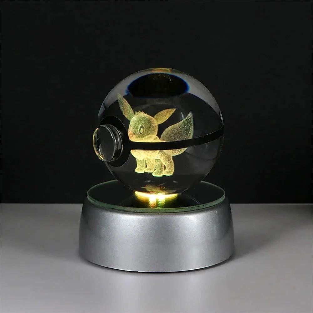 Pokeball 3D Crystal Ball Laser Engraved LED Night Light