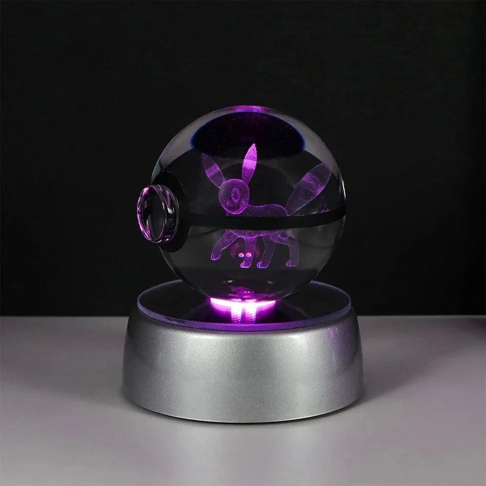 Pokeball 3D Crystal Ball Laser Engraved LED Night Light