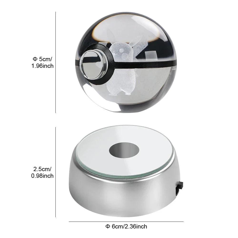 Pokeball 3D Crystal Ball Laser Engraved LED Night Light