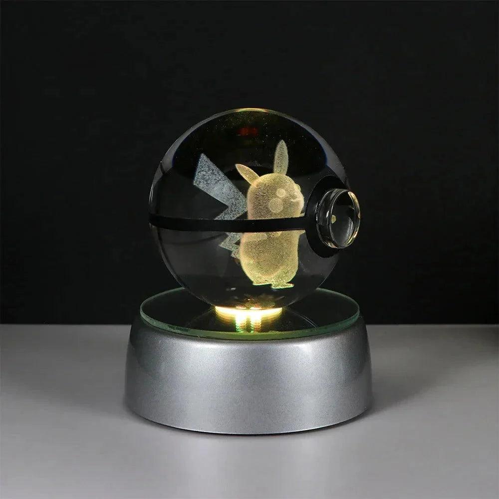 Pokeball 3D Crystal Ball Laser Engraved LED Night Light