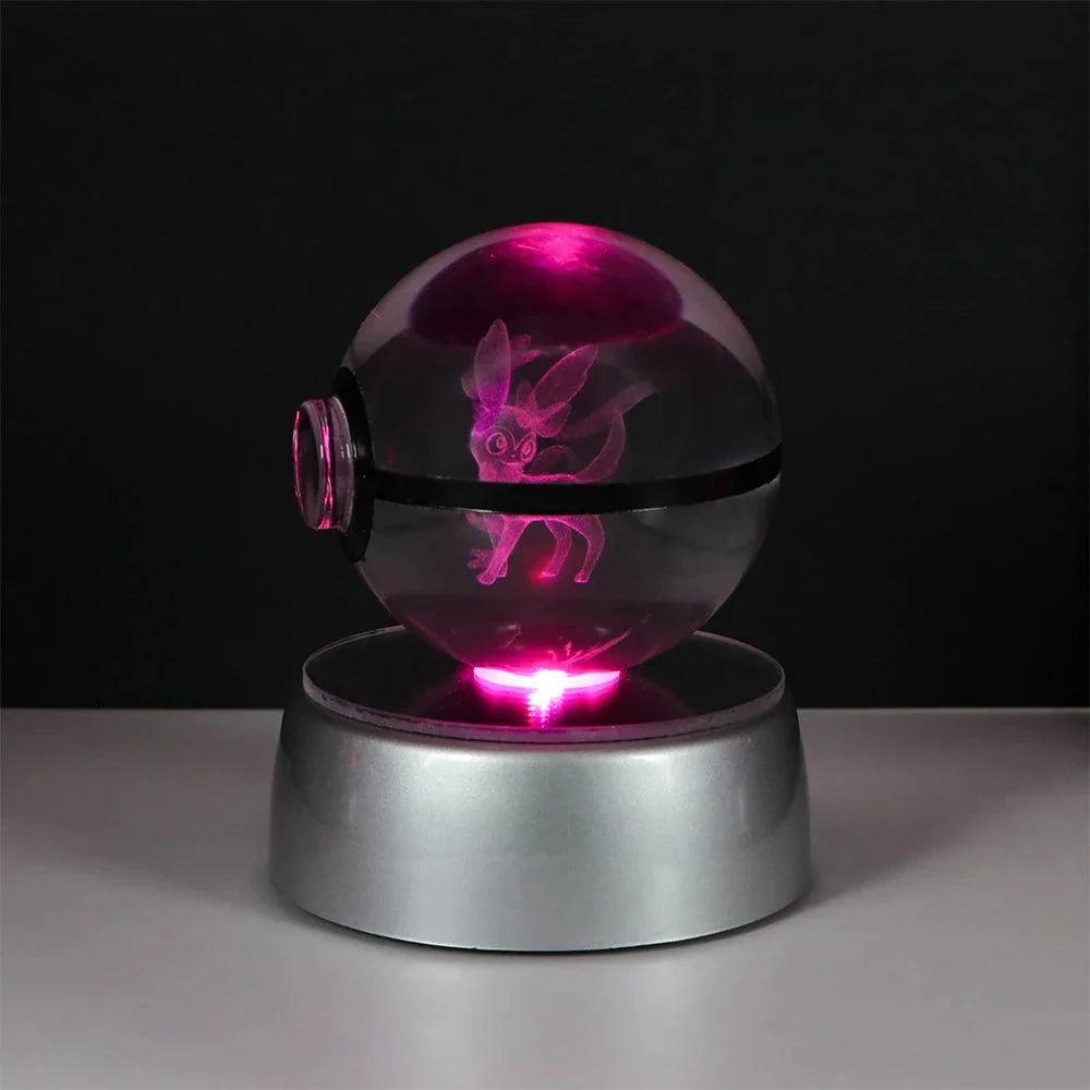 Pokeball 3D Crystal Ball Laser Engraved LED Night Light