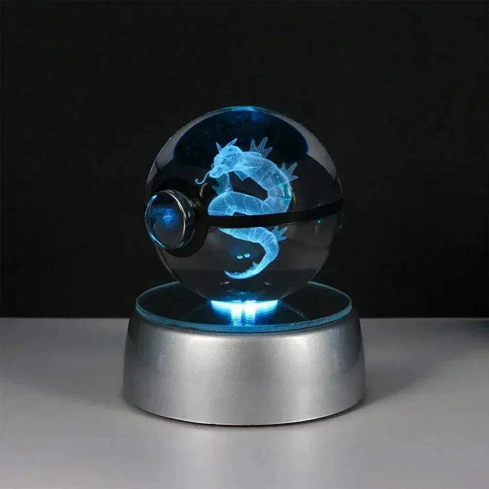 Pokemon 3D Crystal Ball Pikachu Gengar Eevee Mewtwo Anime Pokeball with Led Night Light Base - ToylandEU