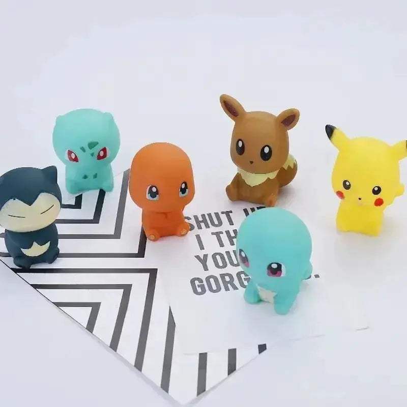Pokemon Bath Toys Set Six Figures Soft Vocal Pikachu Eevee - ToylandEU