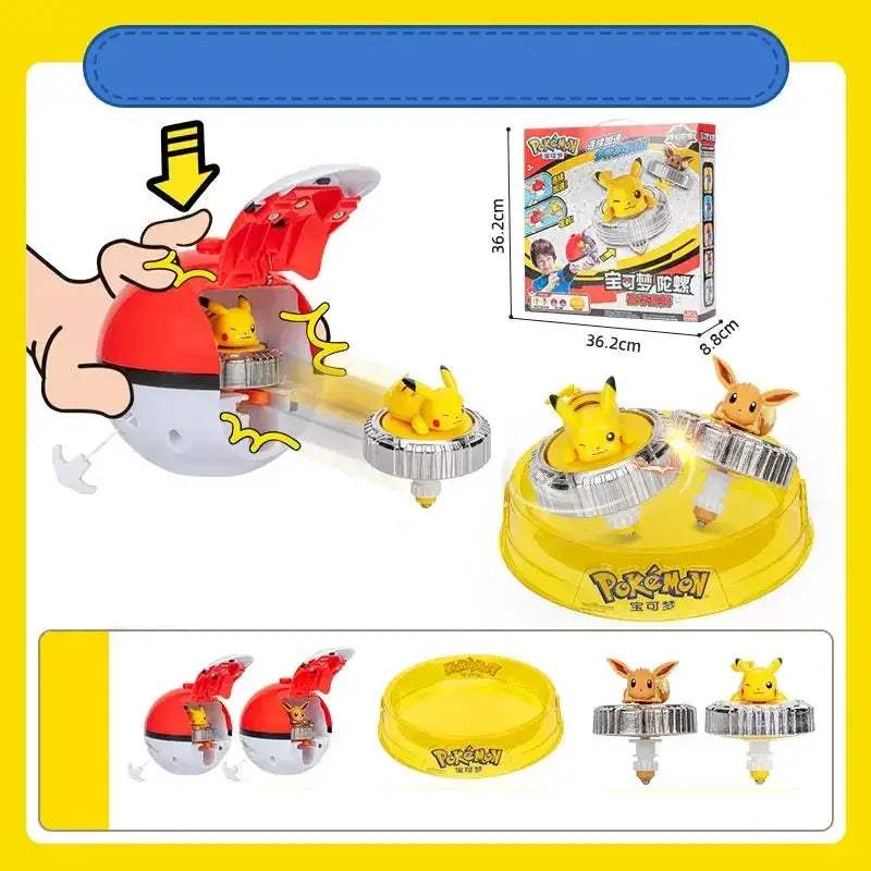 Pokemon Beyblade Top Figures Set Collectible Pikachu Eevee - ToylandEU