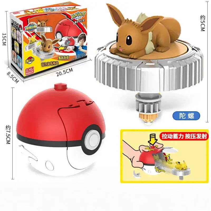 Pokemon Beyblade Top Figures Set Collectible Pikachu Eevee - ToylandEU