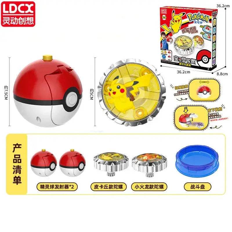 Pokemon Beyblade Top Figures Set Collectible Pikachu Eevee - ToylandEU