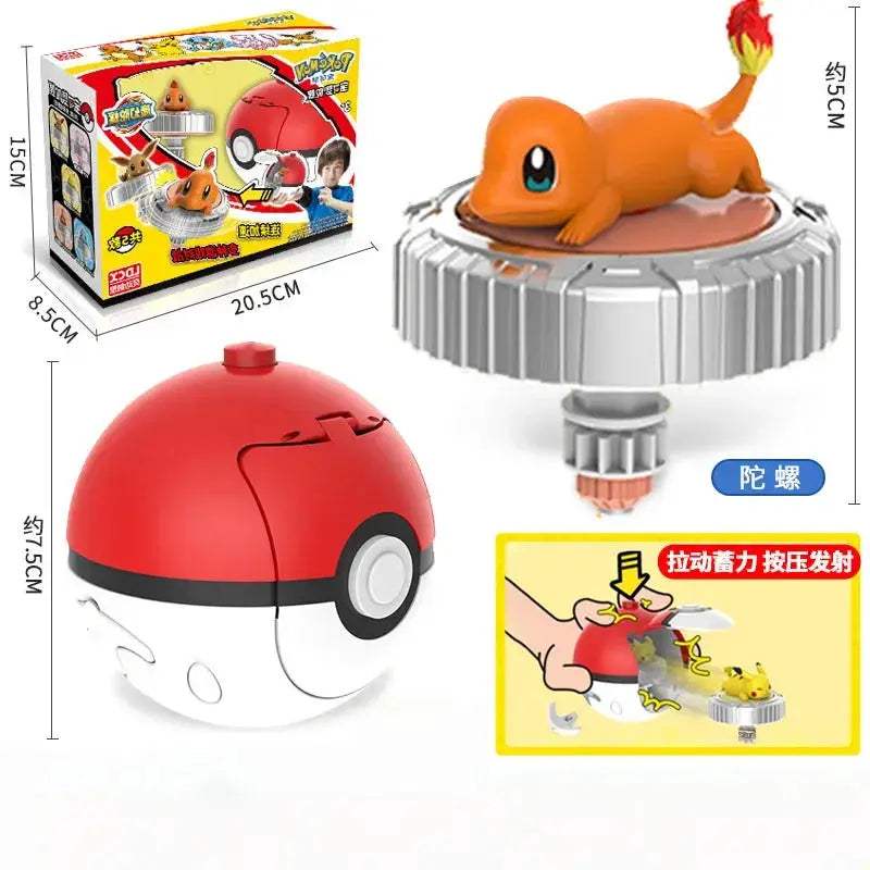 Pokemon Beyblade Top Figures Set Collectible Pikachu Eevee - ToylandEU