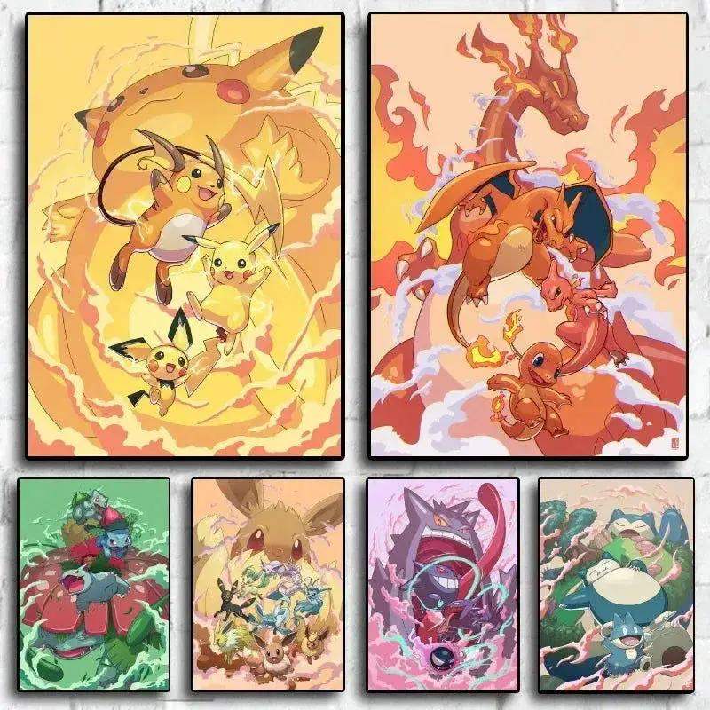 Pokemon Canvas Artwork, Wall Art Poster Prints Home Hanging Wall Decoration Decorative Modern Living Room - ToylandEU