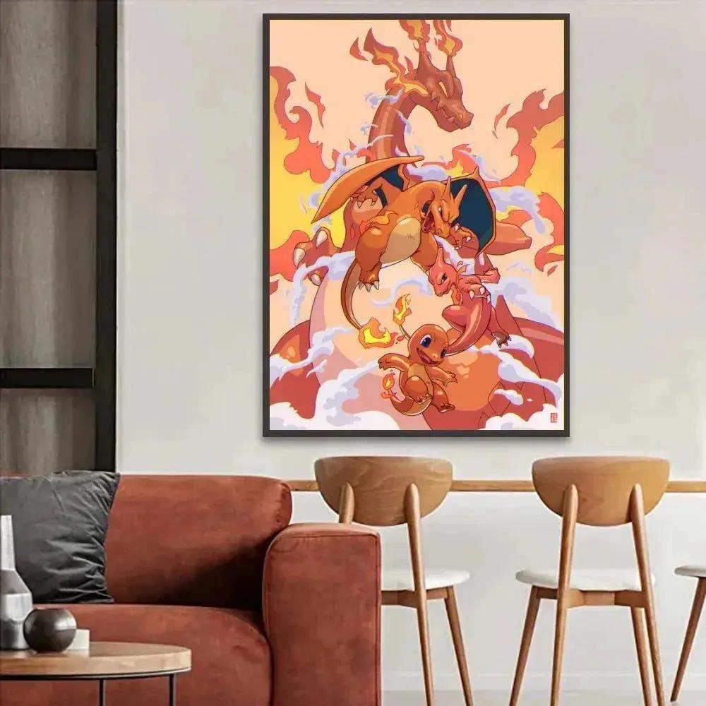Pokemon Canvas Artwork, Wall Art Poster Prints Home Hanging Wall Decoration Decorative Modern Living Room - ToylandEU