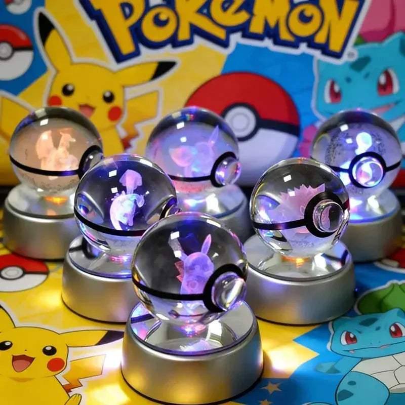 Pokemon Crystal Ball Night Light LED Lamp Glow Gift - ToylandEU