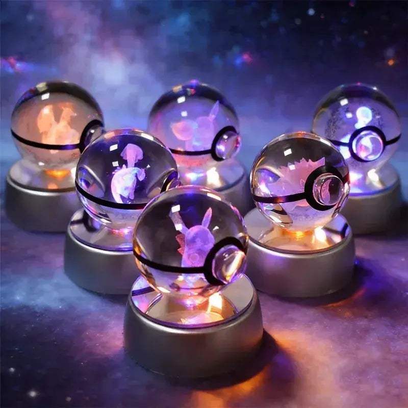 Pokemon Crystal Ball Night Light LED Lamp Glow Gift - ToylandEU