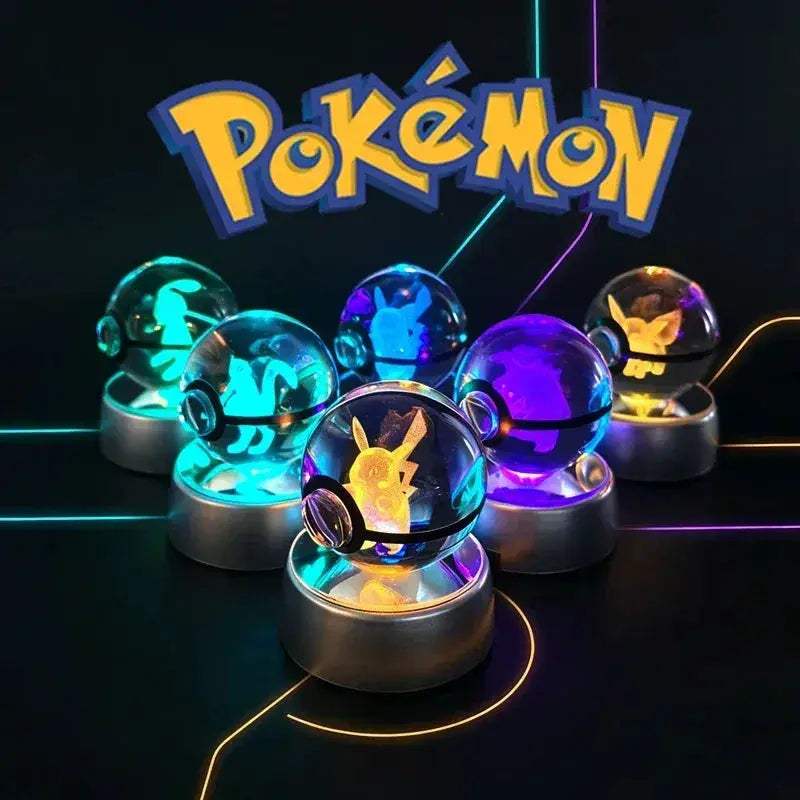 Pokemon Crystal Ball Night Light LED Lamp Glow Gift - ToylandEU
