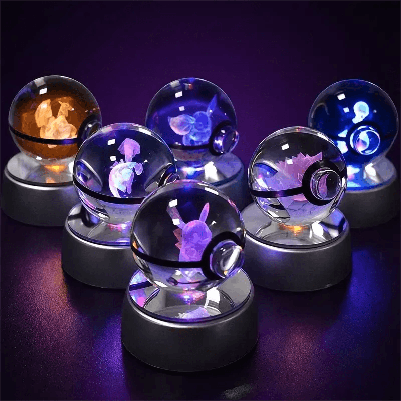 Pokemon Crystal Ball Night Light LED Lamp Glow Gift - ToylandEU