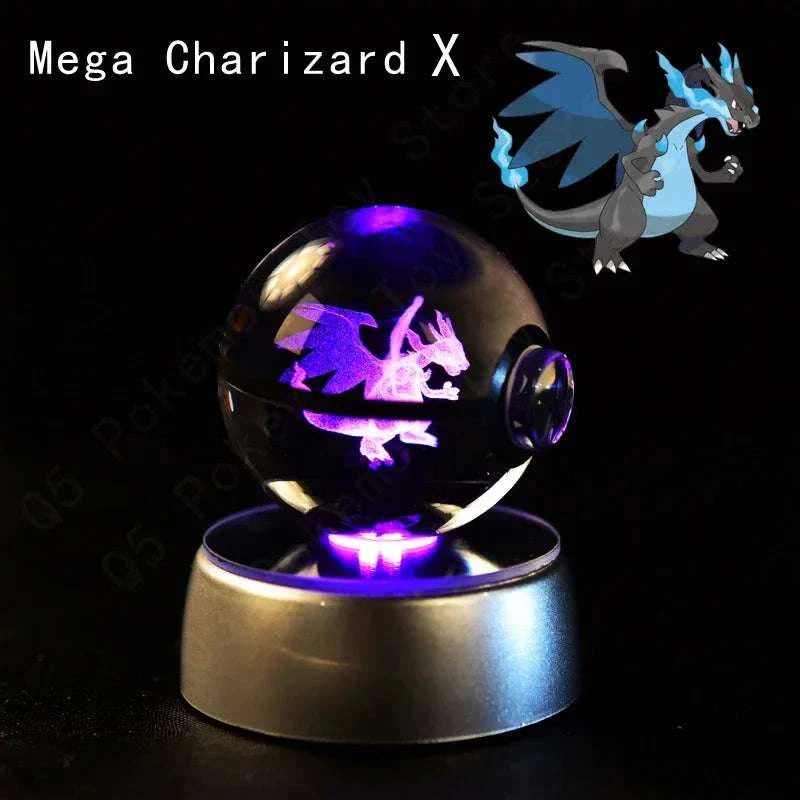  Pokemon Crystal Ball Pokeballs Led Base Display 